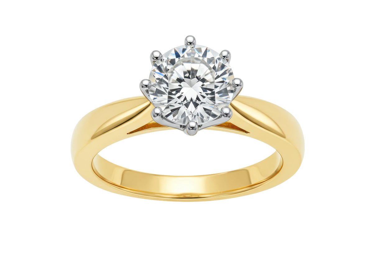 Isolated Solitaire Diamond Ring Elegant Jewelry Design