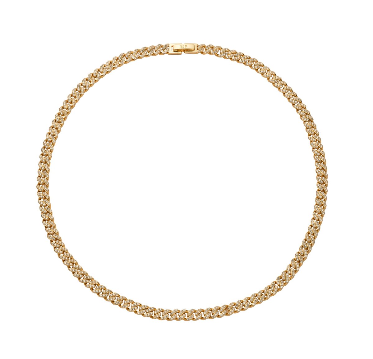 Gold Silver Chain Necklace Isolated on White Background
