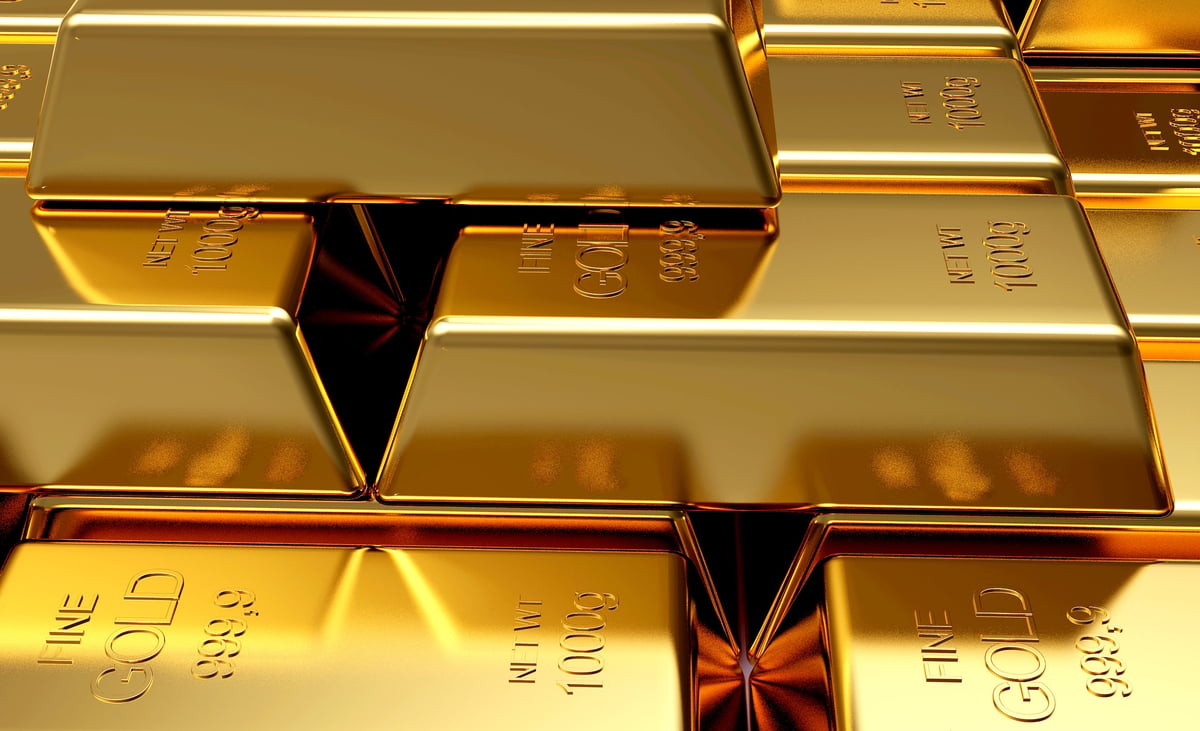 Close-up of stacked gold bars symbolizing wealth, investment and valuable precious metals traded at Pawn King Orkney